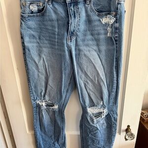 American Eagle Outfitters High Rise Straight Jeans - Blue